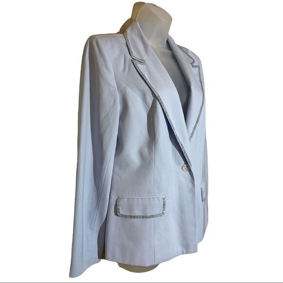 Together Spiegel Vintage 1990s Sky Blue Blazer Sequined Trim 10 - Picture 2 of 16